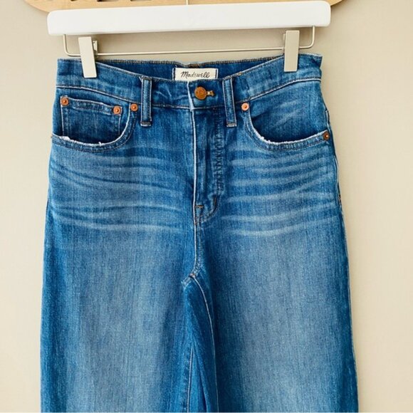 Madewell Wide-Leg Crop Denim Jeans Blue Sz 25 - Picture 2 of 11